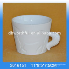 High quality white ceramic horse mug for wholesale ,porcelain horse mug.ceramic animal mug